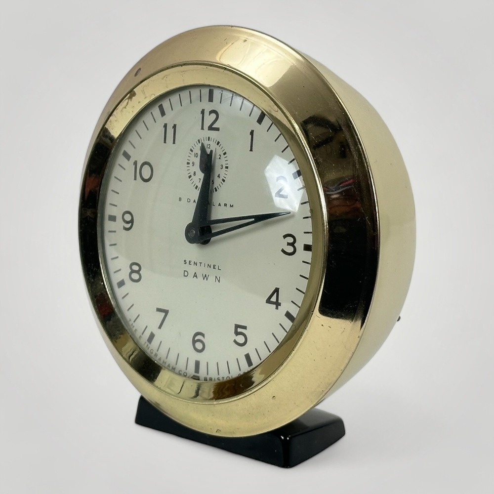 Vintage Ingraham Sentinel Dawn 8 Day Wind Up Alarm‎ Clock Parts Repair